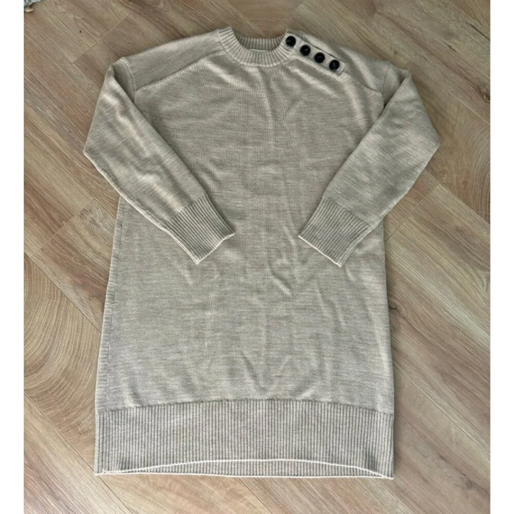 Sezane Mathie Dress In Beige Camel - Picture 4 of 6